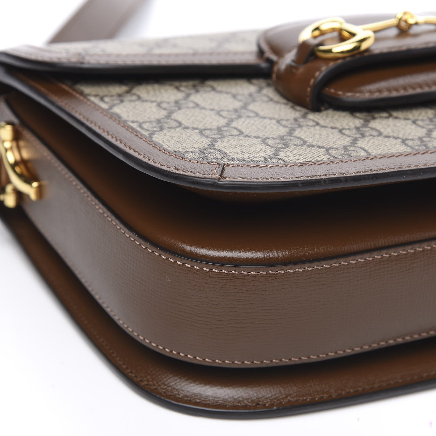 Gucci GG Supreme Monogram Horsebit 1955 Shoulder Bag Beige Brown Sugar 8 of 9