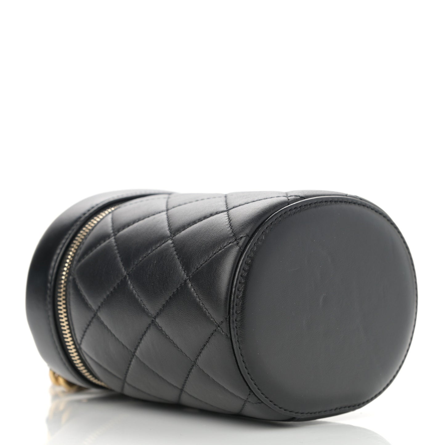 Lambskin Quilted Small Vanity Case Black