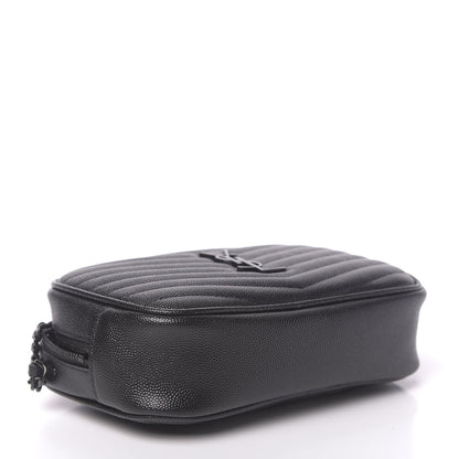 Saint Laurent Grain De Poudre Matelasse Monogram Mini Lou Camera Bag Black 4 of 10