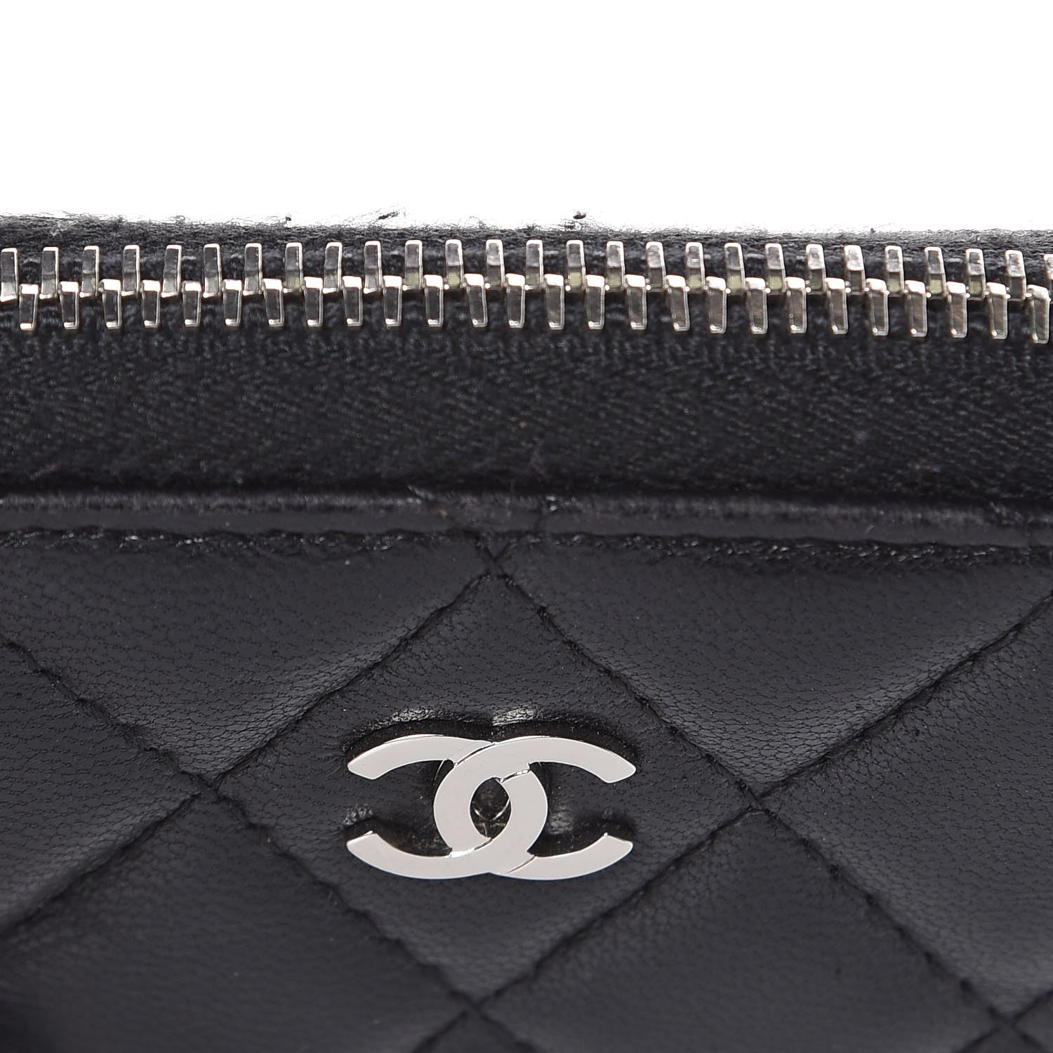 Chanel Lambskin Quilted Zip Coin Purse Black 8 of 10