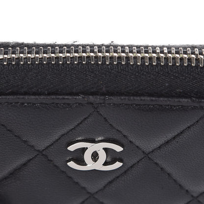 Chanel Lambskin Quilted Zip Coin Purse Black 8 of 10