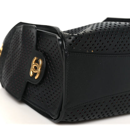 Chanel Perforated Calfskin Mini Chanel 25 Handbag Black 9 of 10