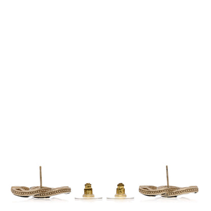 Chanel Enamel CC Earrings Black Gold 3 of 5