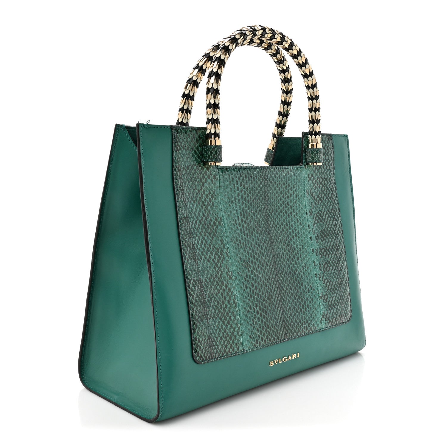 Bulgari Snakeskin Medium Serpenti Top Handle Tote Emerald 2 of 12