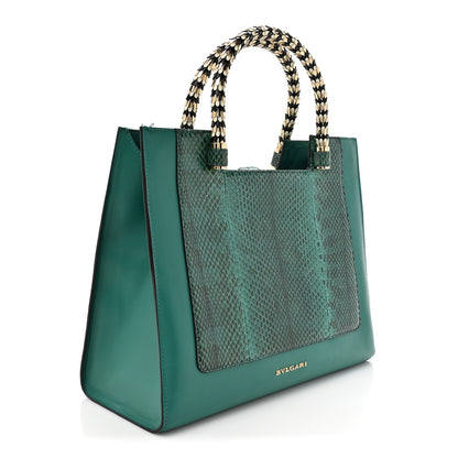 Bulgari Snakeskin Medium Serpenti Top Handle Tote Emerald 2 of 12
