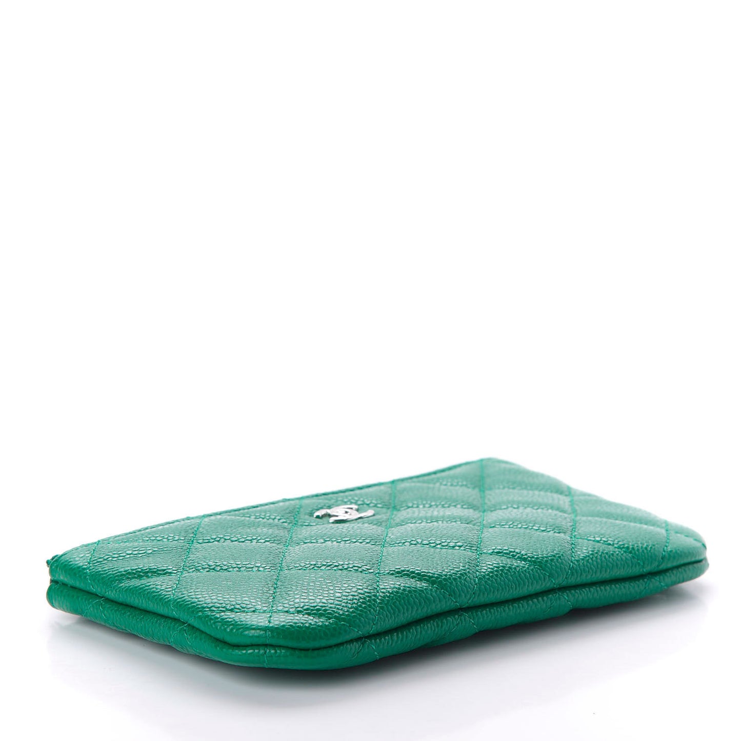 Caviar Quilted Small Cosmetic Case Green