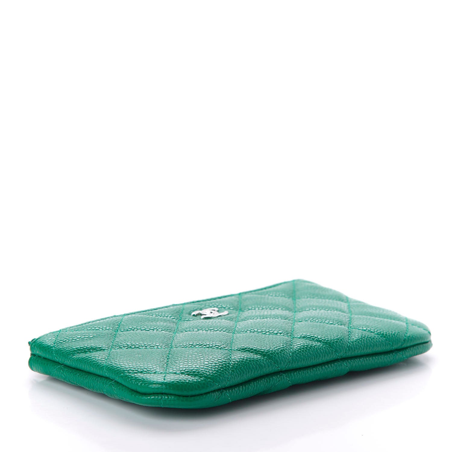 Chanel Caviar Quilted Small Cosmetic Case Green 4 of 11