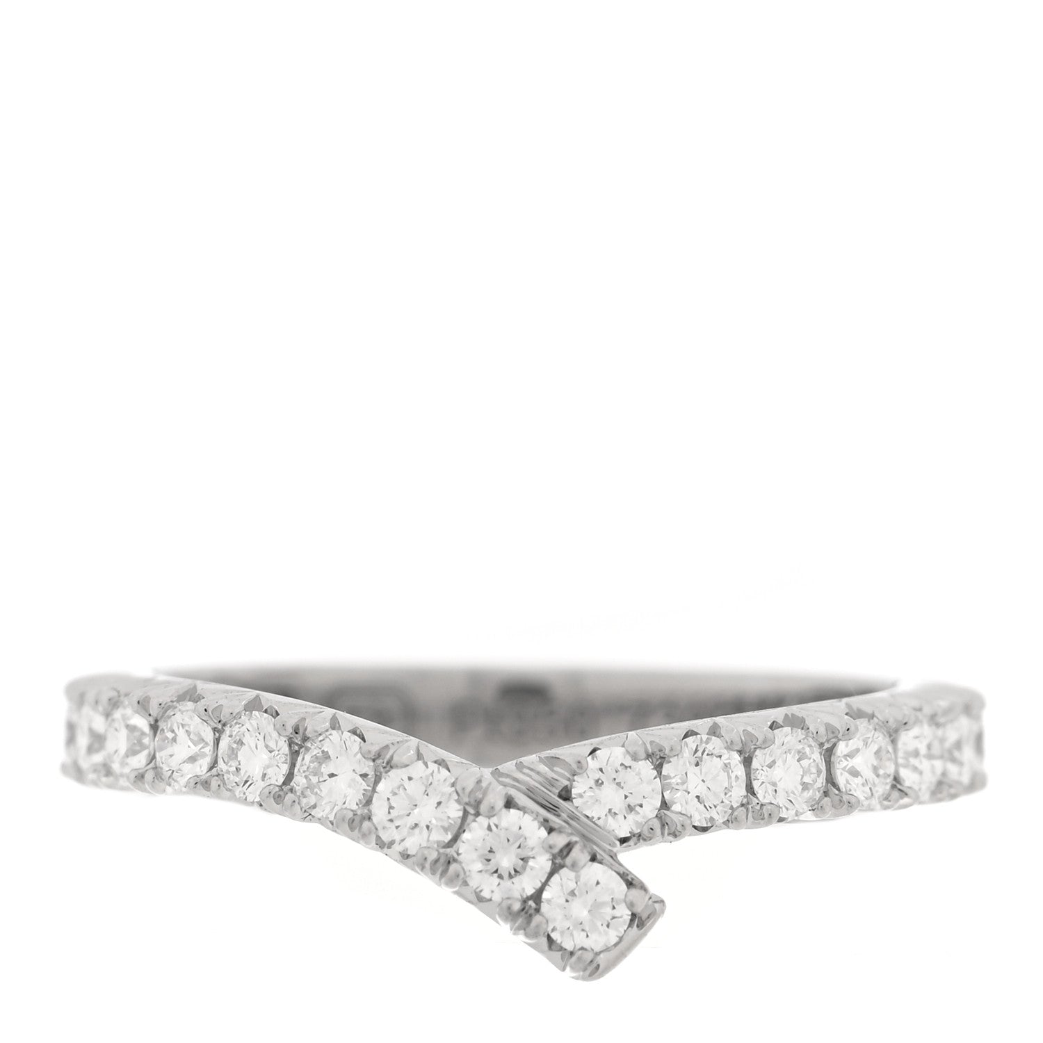 Harry Winston Platinum Diamond Ribbon Wedding Band Ring 47 4.25 1 of 4