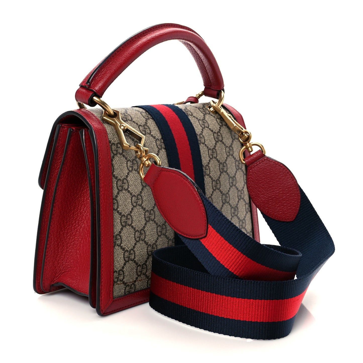 GG Supreme Monogram Small Queen Margaret Top Handle Bag Red