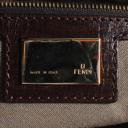 Fendi Zucchino Vitello Shopping Tote Mogano Panna Bruciato 6 of 7