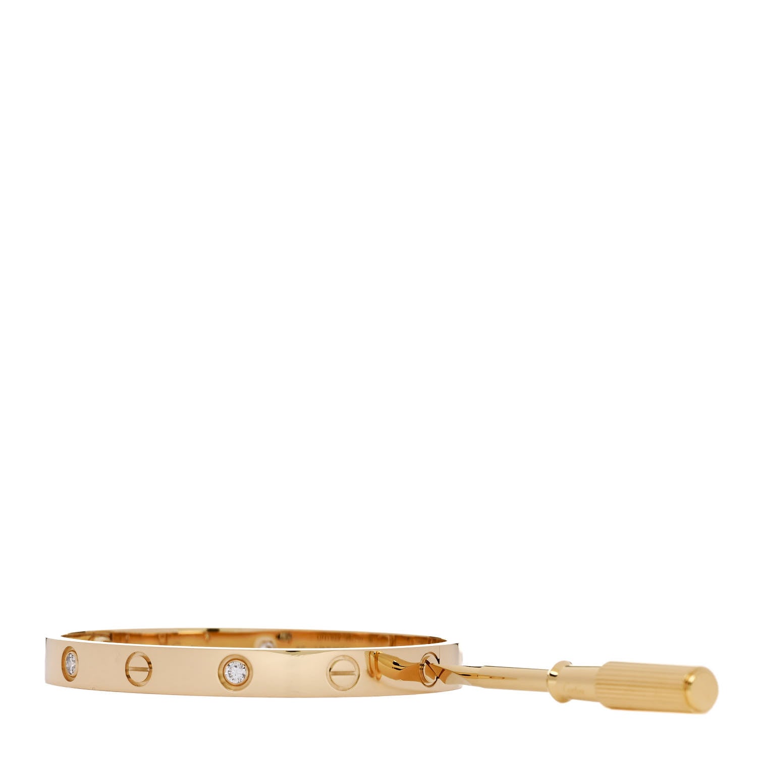 Cartier 18K Yellow Gold 4 Diamond LOVE Bracelet 16 3 of 9