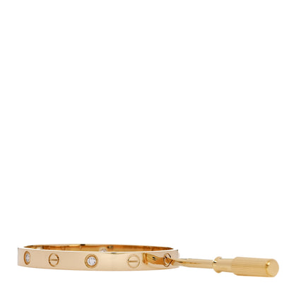 Cartier 18K Yellow Gold 4 Diamond LOVE Bracelet 16 3 of 9