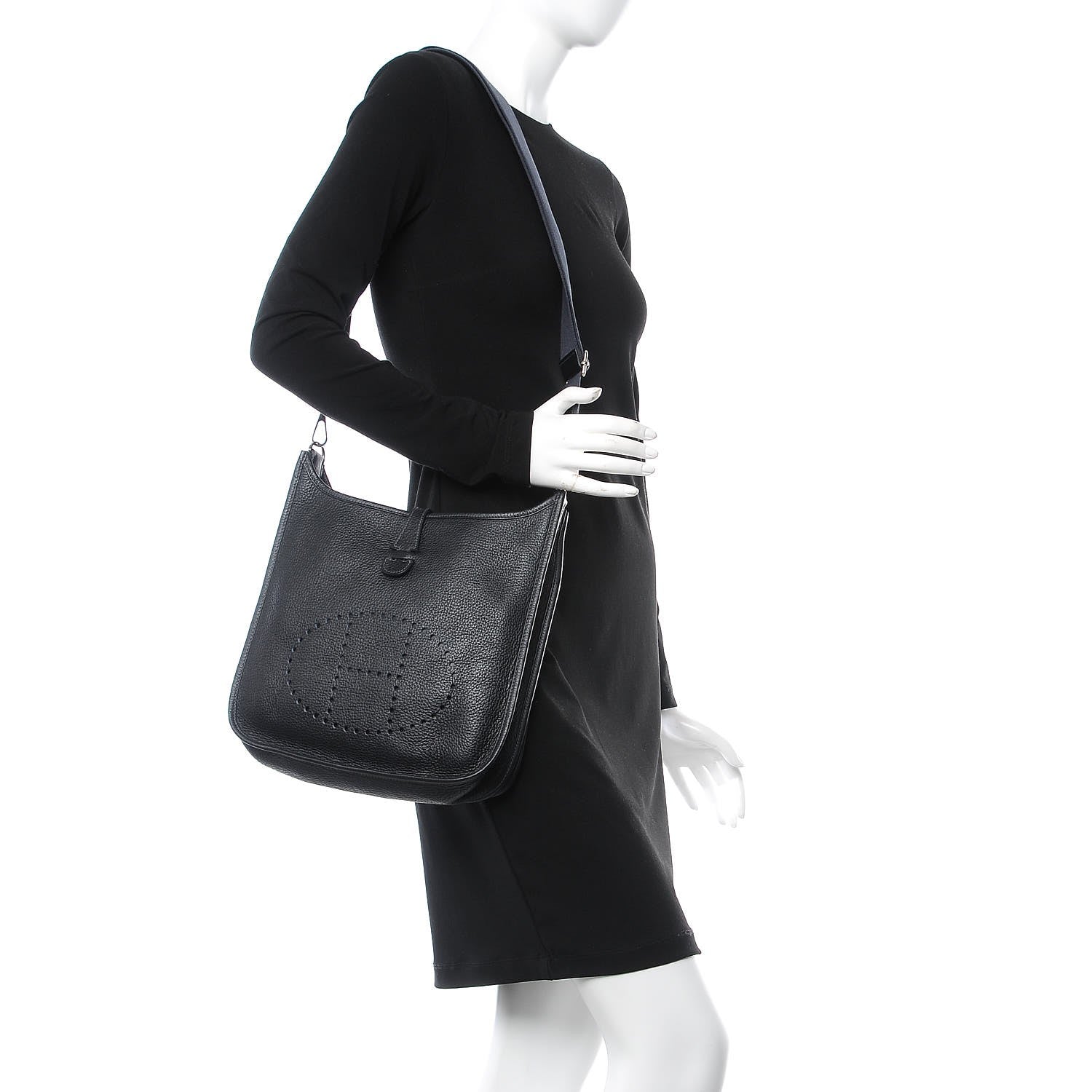 Hermes Taurillon Clemence Evelyne III PM Indigo 2 of 7