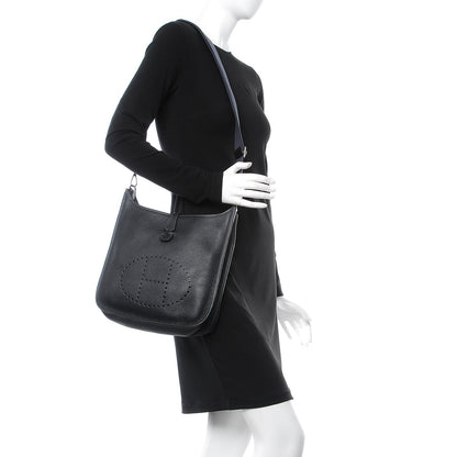 Hermes Taurillon Clemence Evelyne III PM Indigo 2 of 7