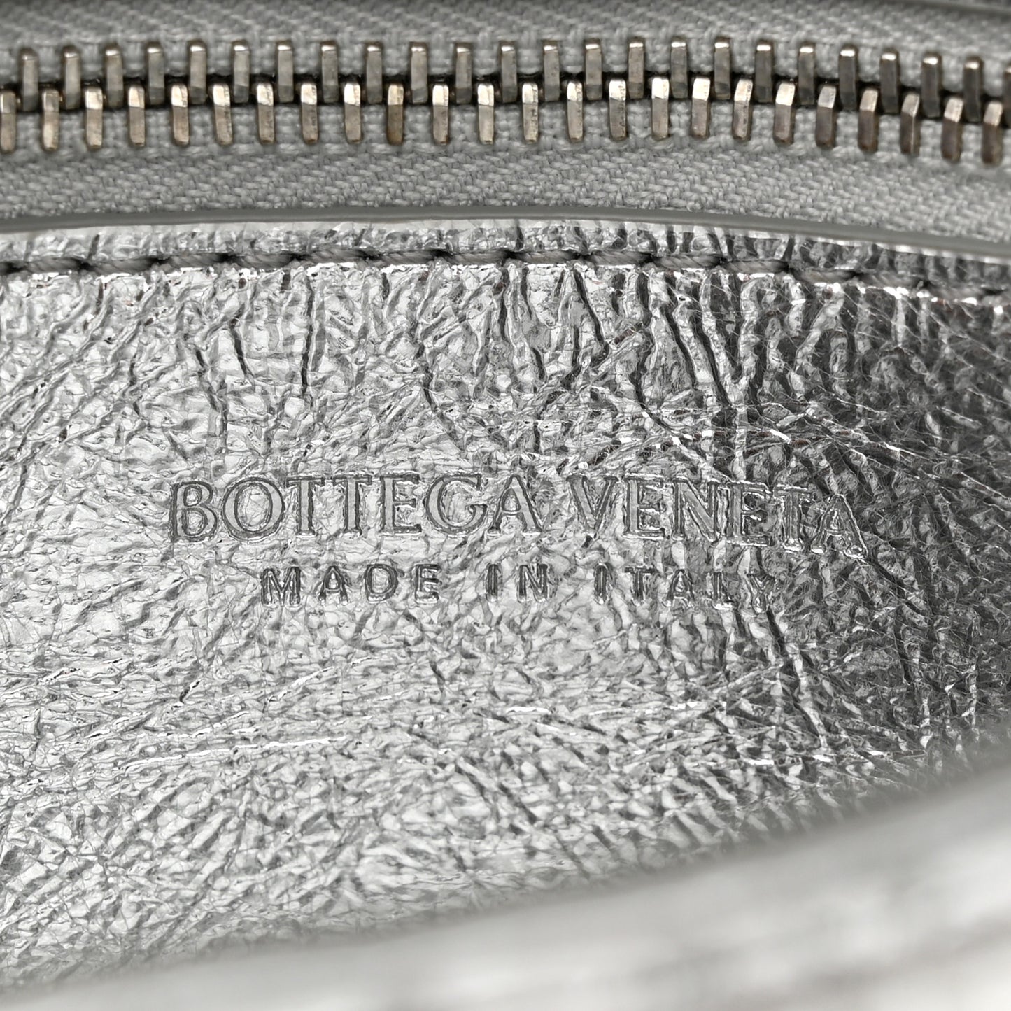 Metallic Calfskin Intreccio Plisse Small Cassette Crossbody Bag Silver