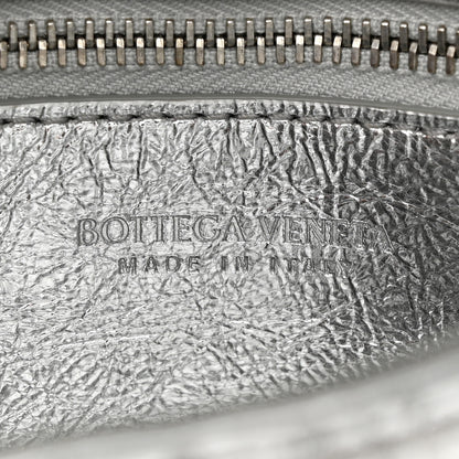 Bottega Veneta Metallic Calfskin Intreccio Plisse Small Cassette Crossbody Bag Silver 6 of 9