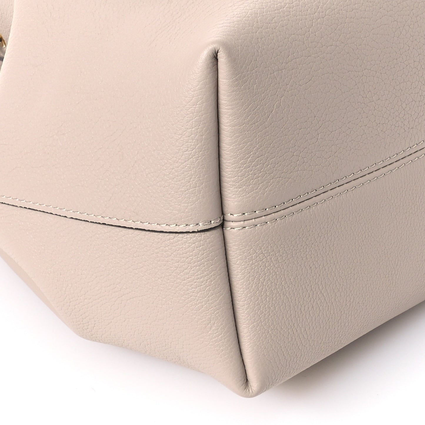 Calfskin Lockme Bucket MM Greige
