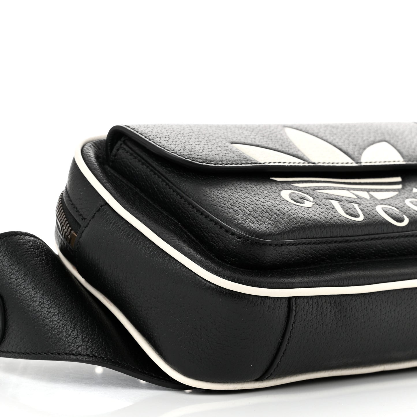 X ADIDAS Textured Dollar Calfskin Belt Bag Black