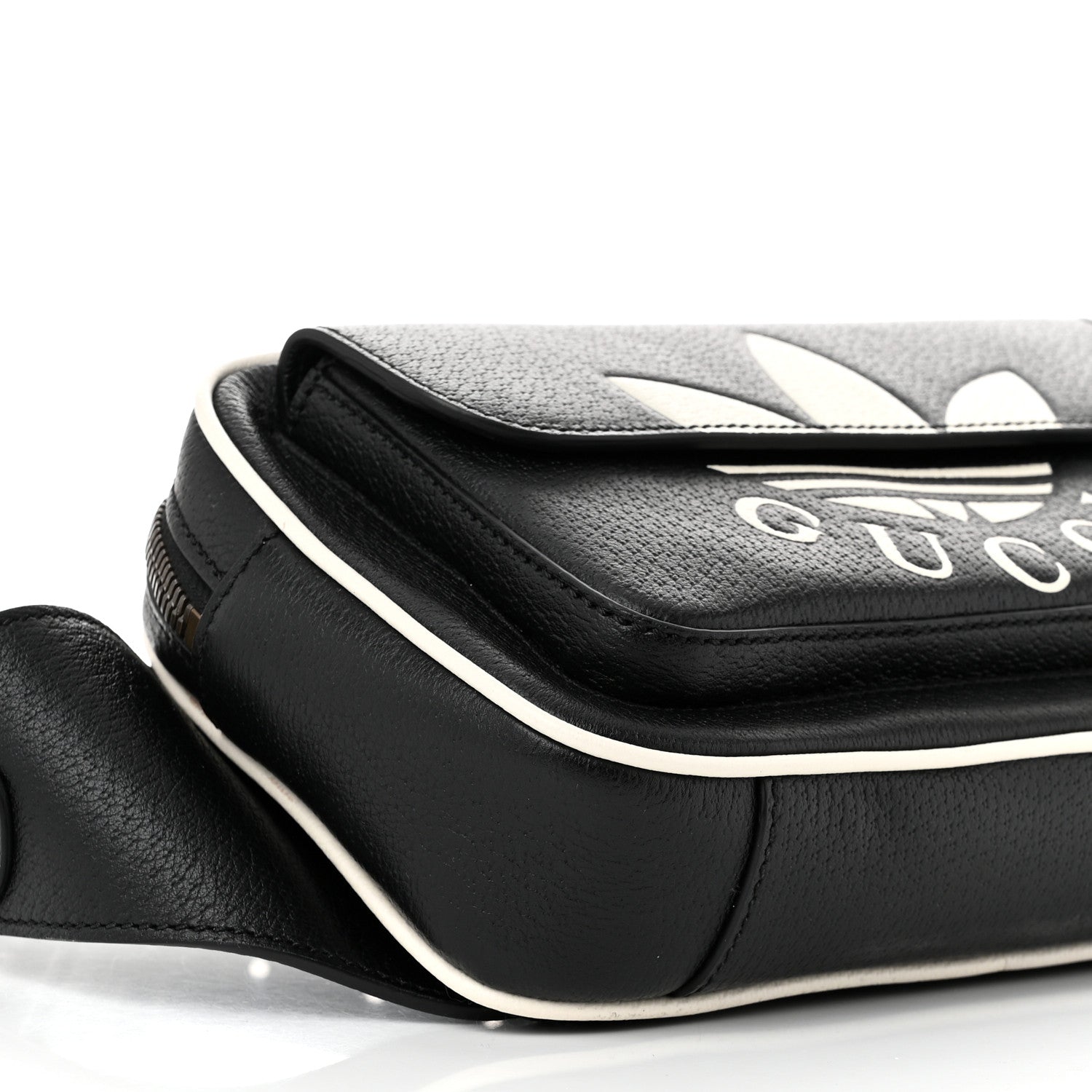 Gucci X ADIDAS Textured Dollar Calfskin Belt Bag Black 9 of 10