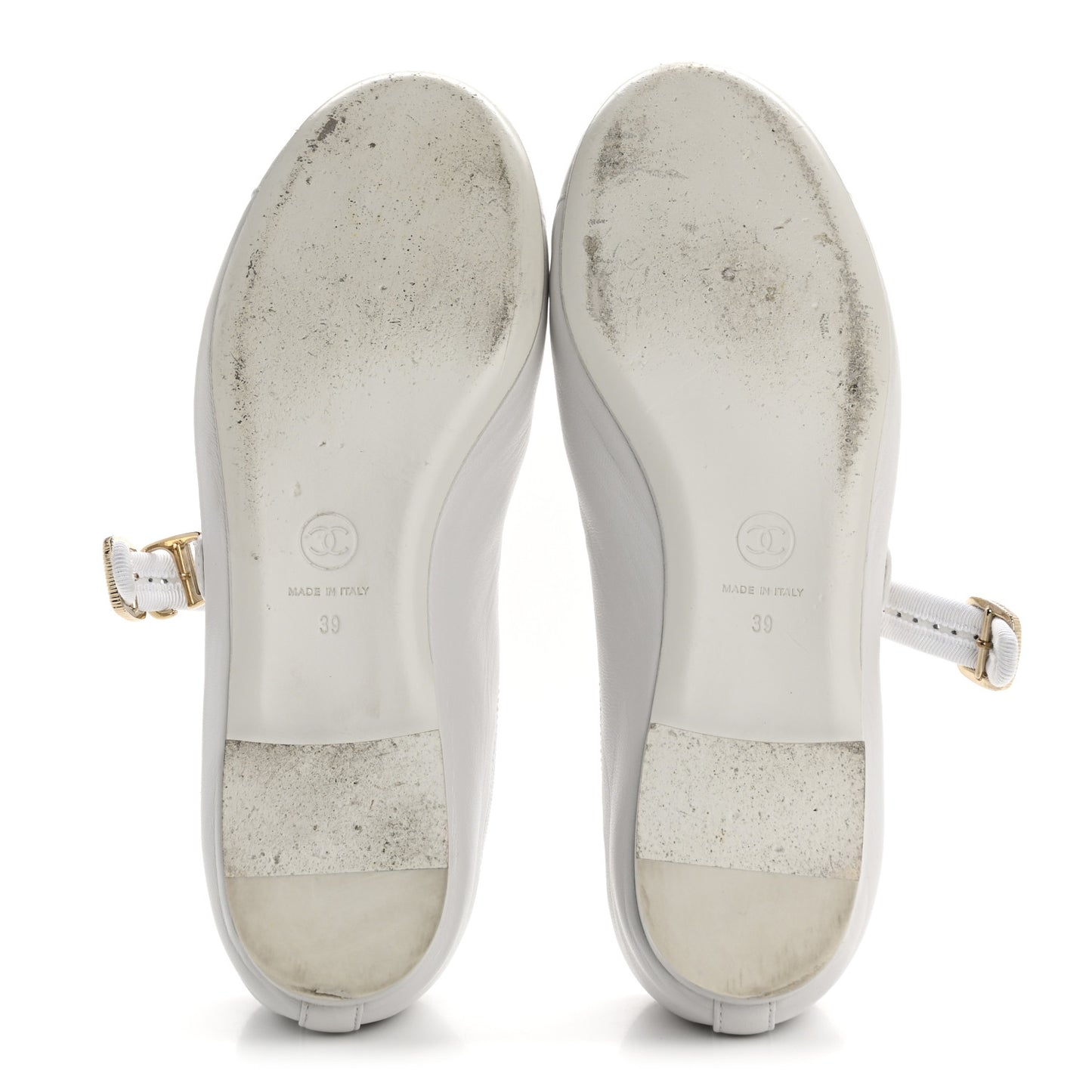 Lambskin Mary Jane Flats 39 White
