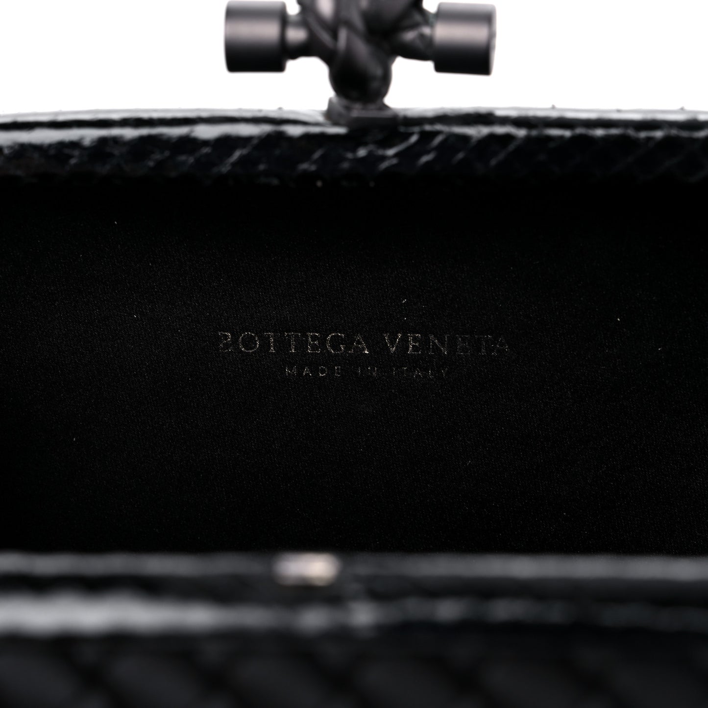Satin Intreccio Impero Ayers Knot Clutch Black