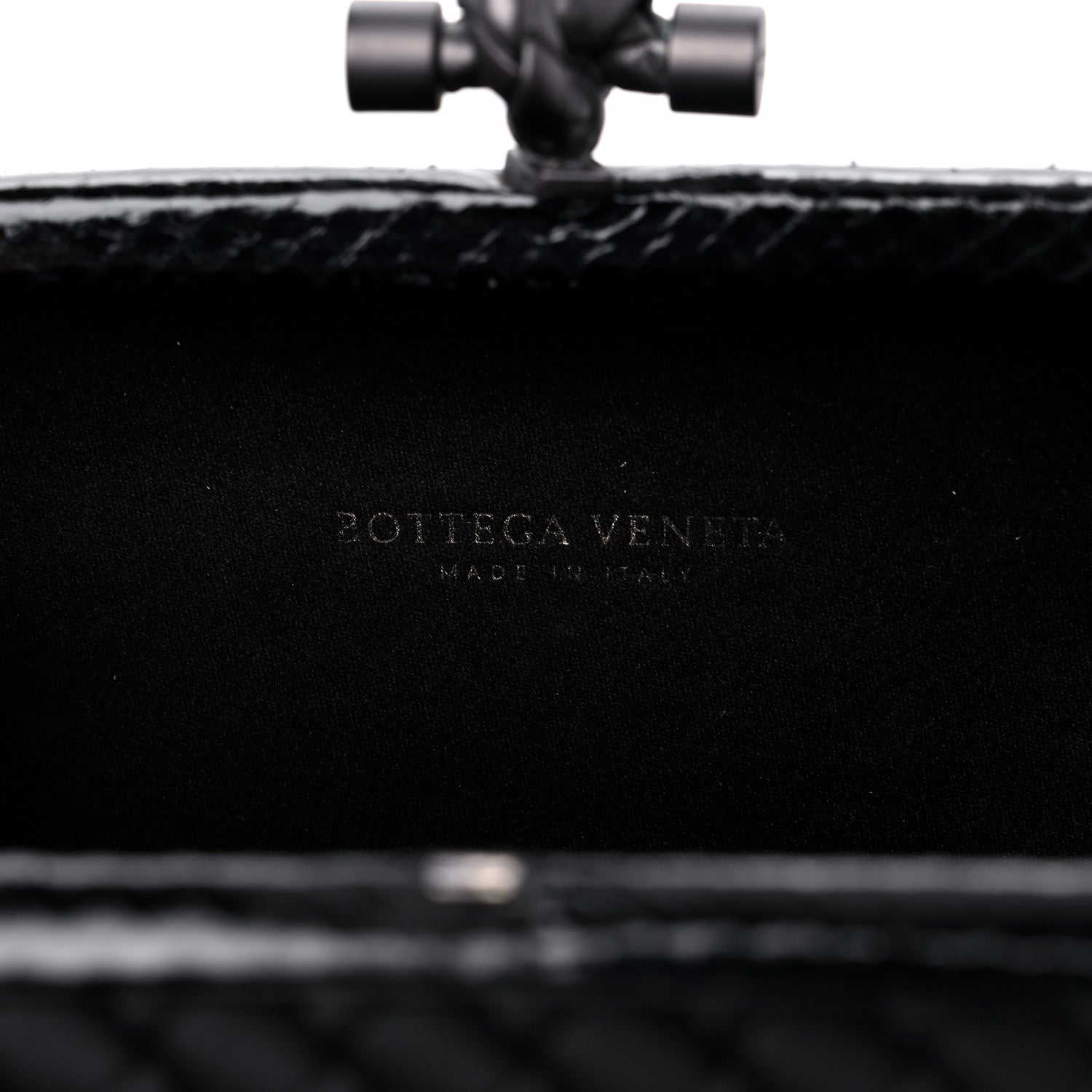 Bottega Veneta Satin Intreccio Impero Ayers Knot Clutch Black 6 of 8