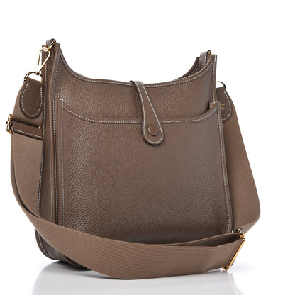 Hermes Taurillon Clemence Evelyne III PM Etoupe 3 of 11