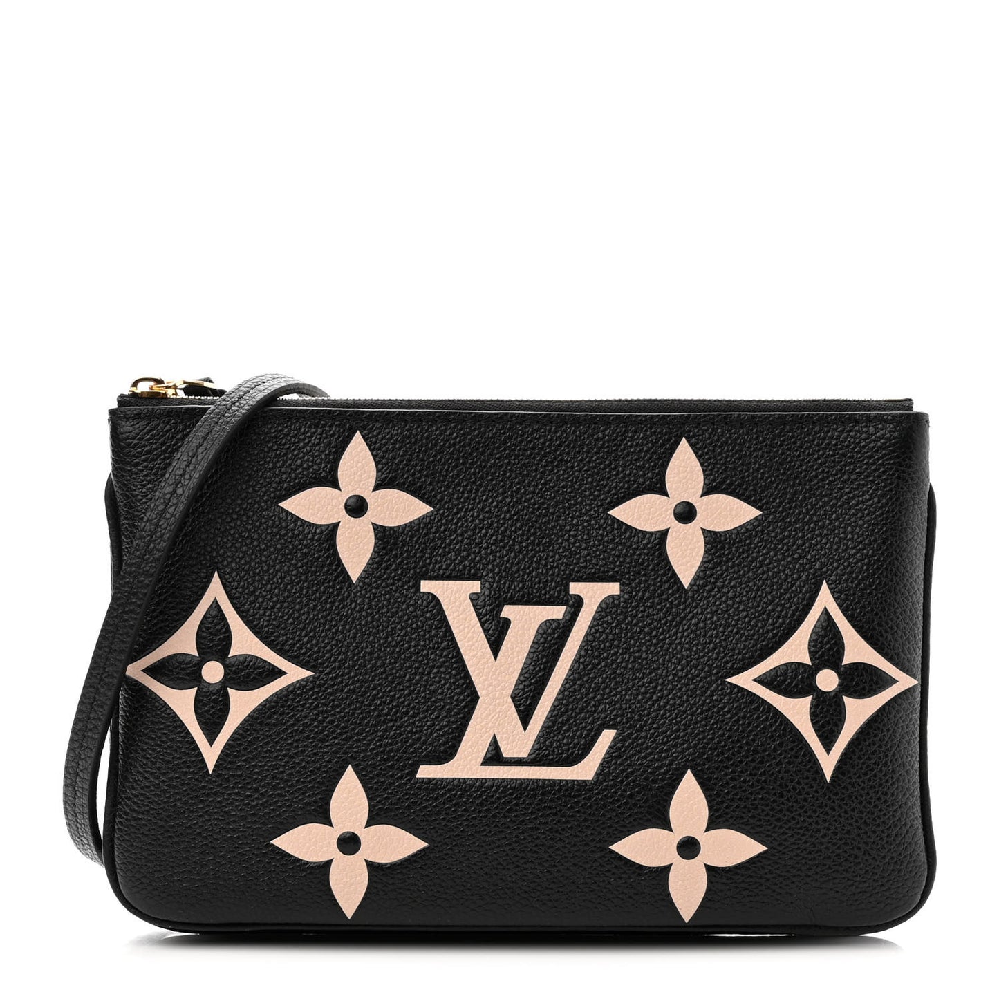 Empreinte Monogram Giant Double Zip Pochette Black Cream