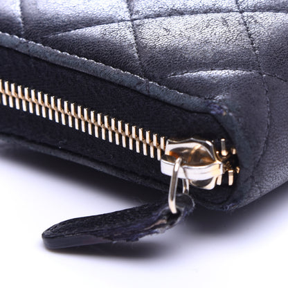 Chanel Lambskin Quilted Large Gusset Zip Around Wallet Black 10 of 12