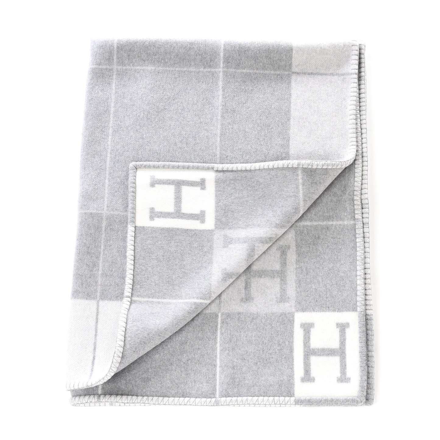 Wool Cashmere Avalon III Blanket Ecru Gris Clair
