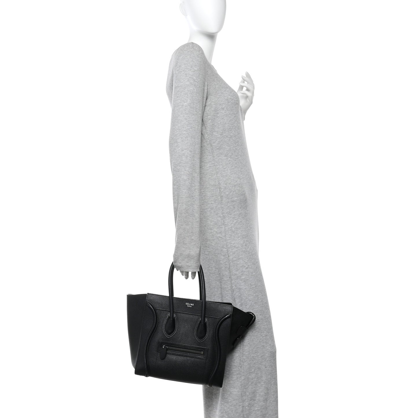 Drummed Calfskin Micro Luggage Black