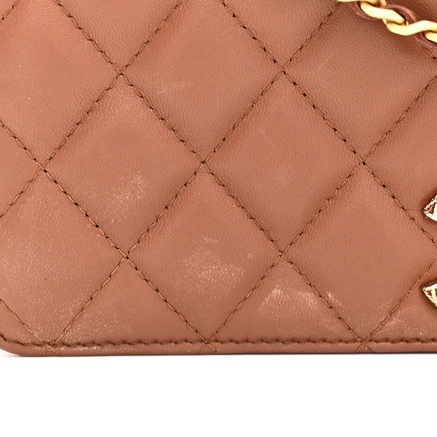 Chanel Lambskin Quilted Clutch With Chain Brown 12 of 12