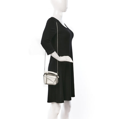 Loewe Calfskin Nano Puzzle Bag Soft White Black 2 of 9