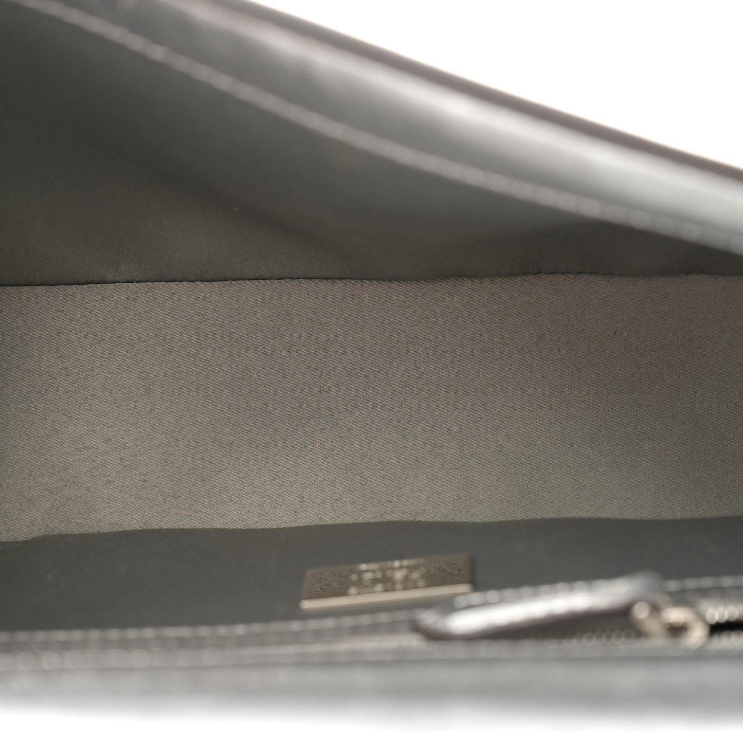 Crystal Vitello Laminato FF Medium Baguette Crystal Argento