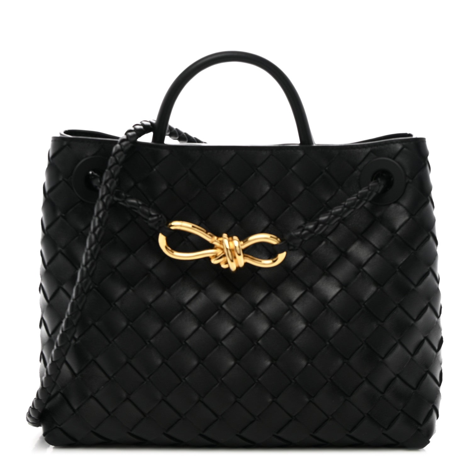 Bottega Veneta Nappa Intrecciato Small Andiamo Shoulder Bag Black 3 of 10