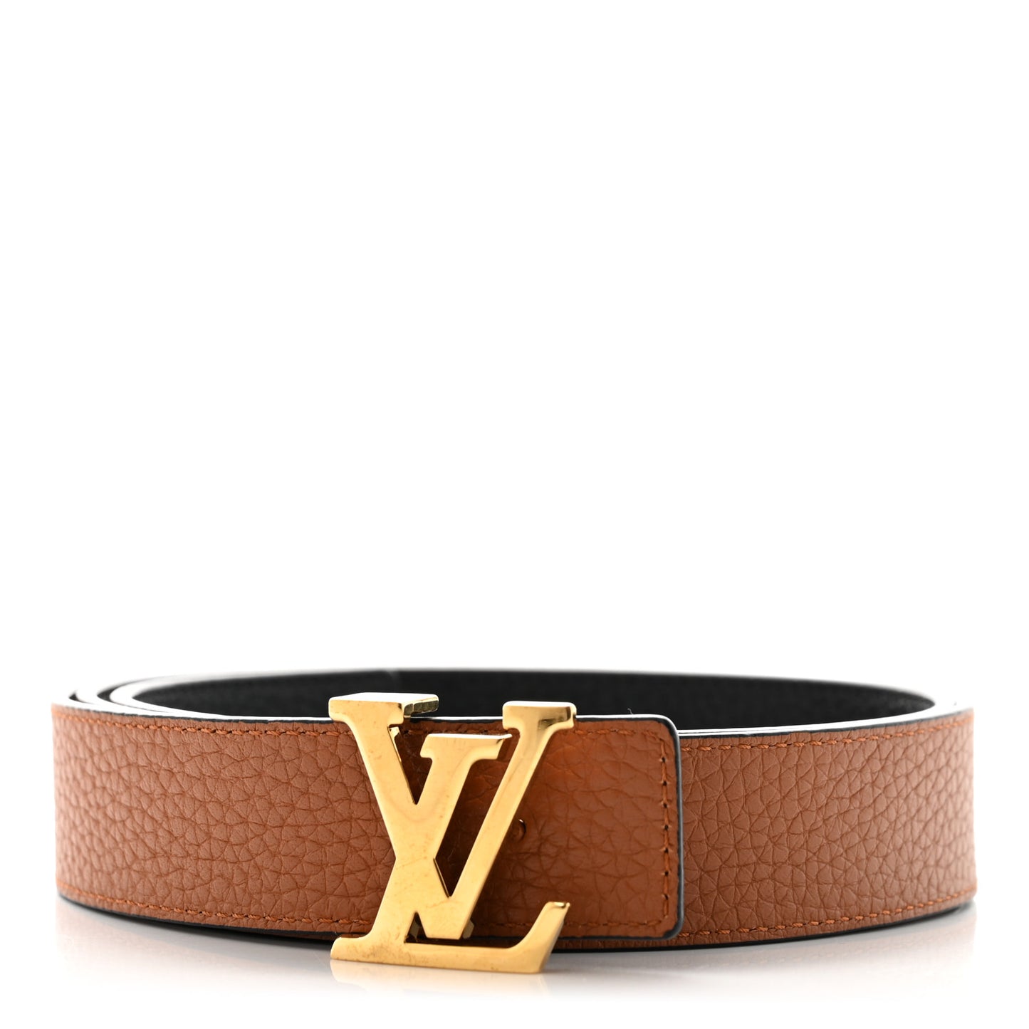 Taurillon Calfskin 30mm LV Initiales Reversible Belt 90 36 Black
