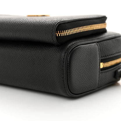 Christian Dior Grained Calfskin Caro Double Pouch Black 9 of 9