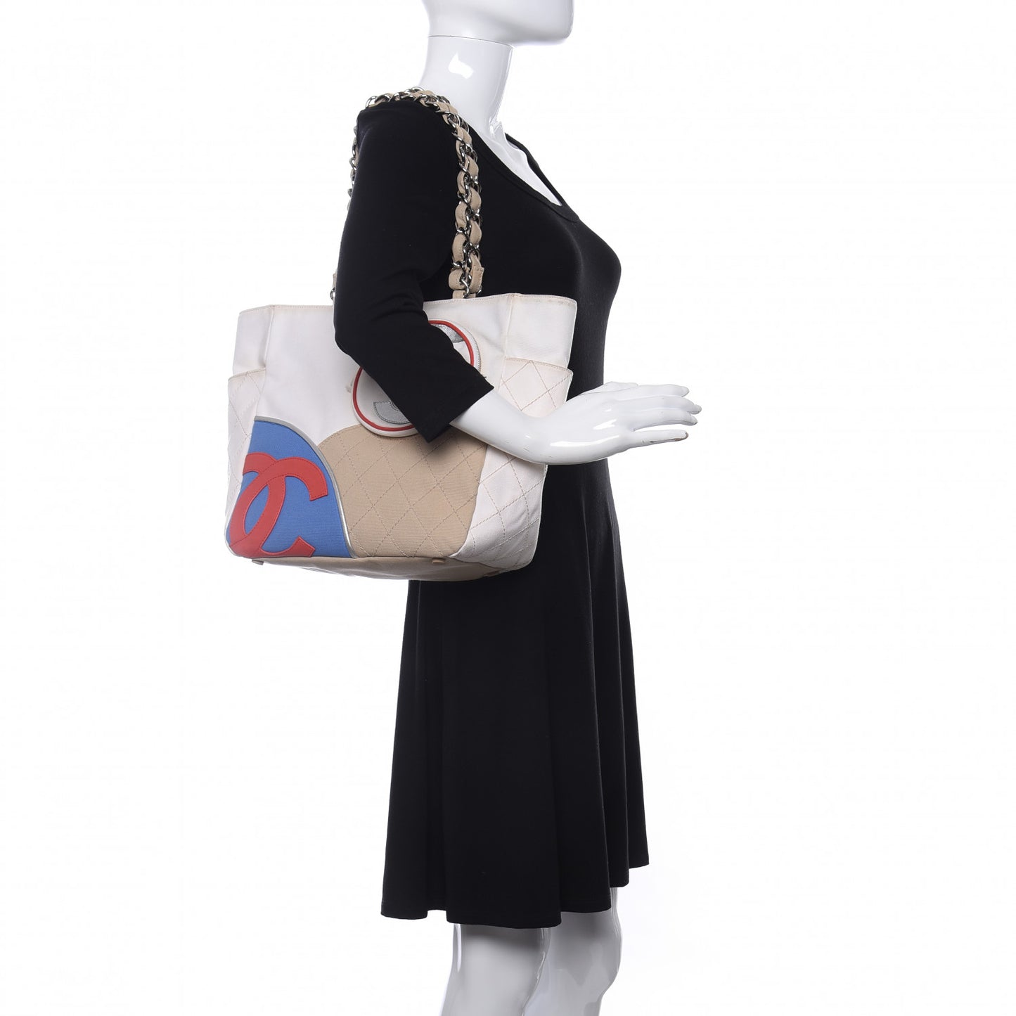 Canvas Quilted N°5 Shopping Tote Beige