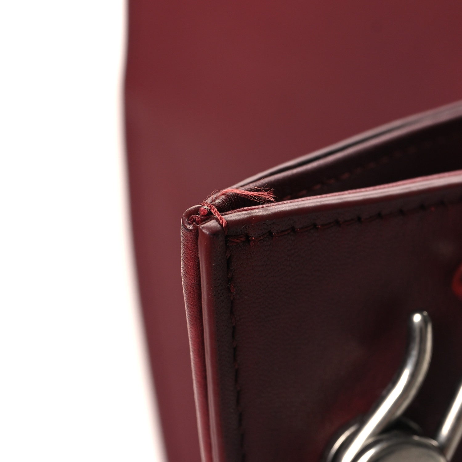 The Row Polished Saddle Calfskin Alexia Bag Amaranto 11 of 11