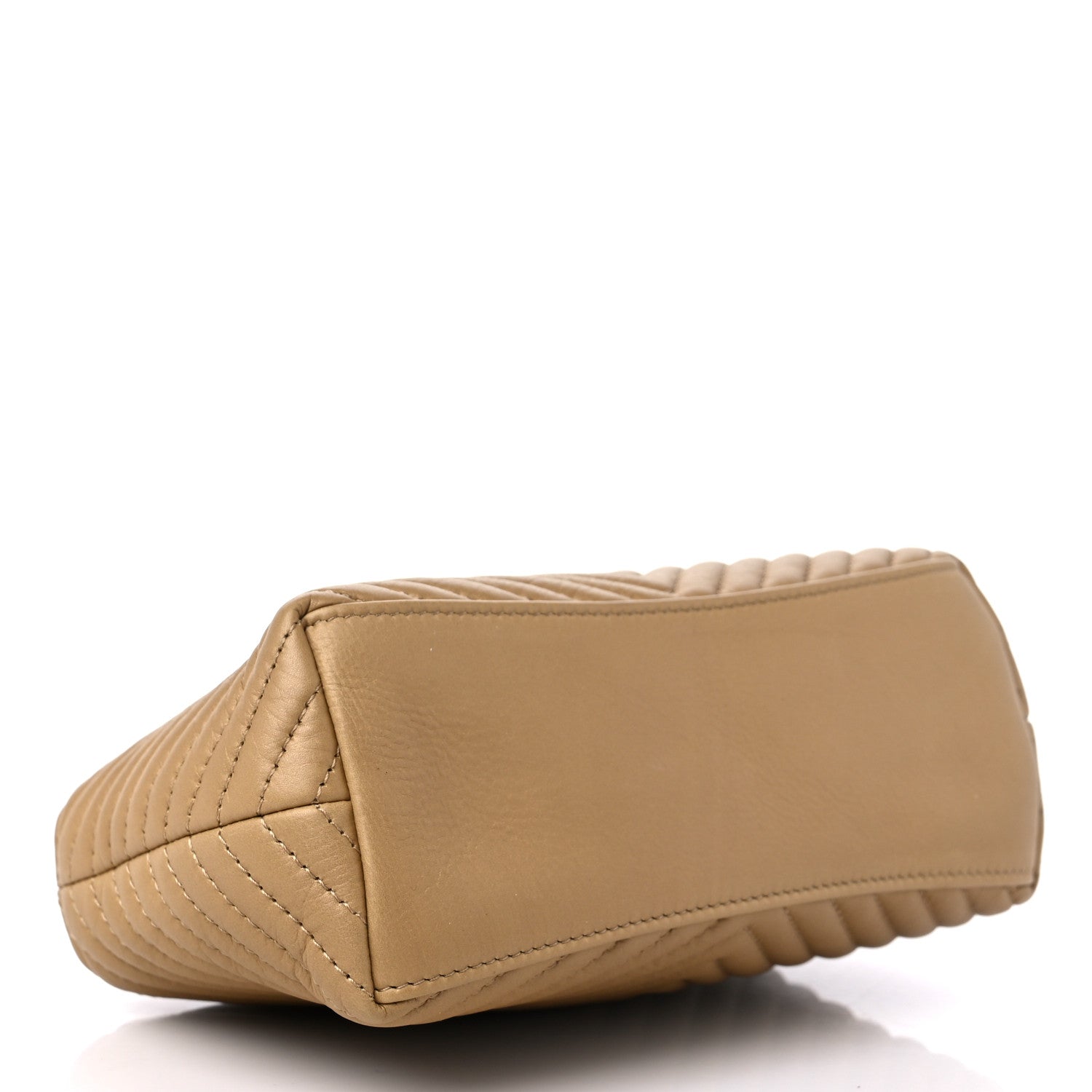 Chanel Aged Calfskin Chevron Boy Cosmetic Pouch Beige 4 of 10