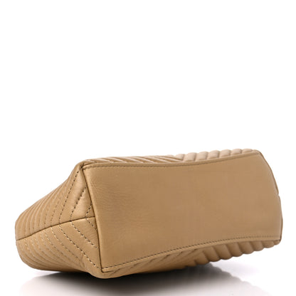 Chanel Aged Calfskin Chevron Boy Cosmetic Pouch Beige 4 of 10