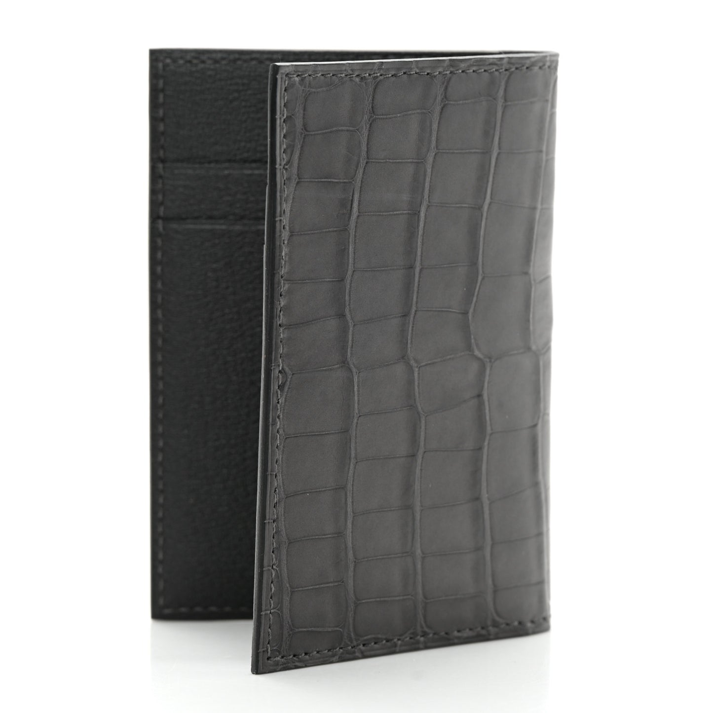 Matte Alligator MC2 Euclide Card Holder Graphite