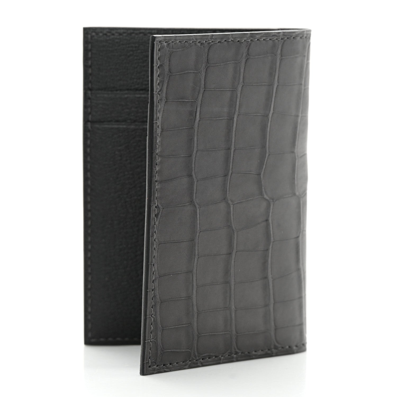 Hermes Matte Alligator MC2 Euclide Card Holder Graphite 3 of 9