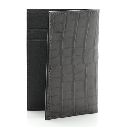 Hermes Matte Alligator MC2 Euclide Card Holder Graphite 3 of 9