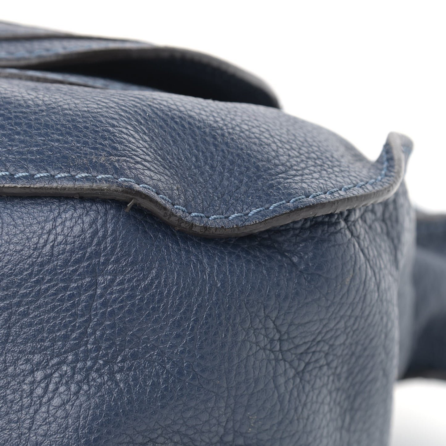 Calfskin Large Marcie Satchel Blue