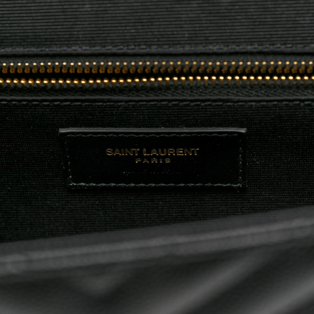 Saint Laurent Grain De Poudre Matelasse Chevron Large Monogram Satchel Black 6 of 9