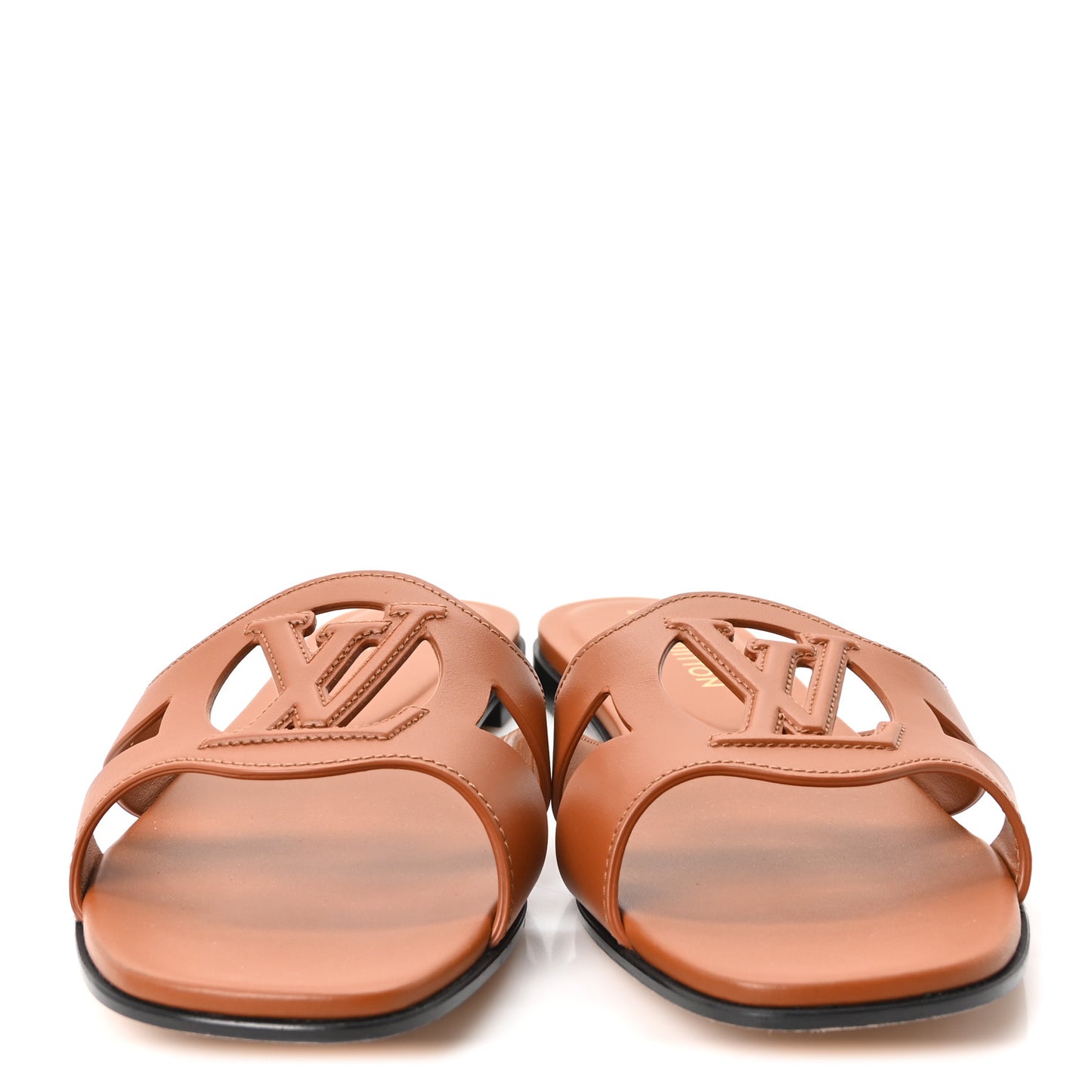 Calfskin LV Isola Flat Sandals 41 Cognac