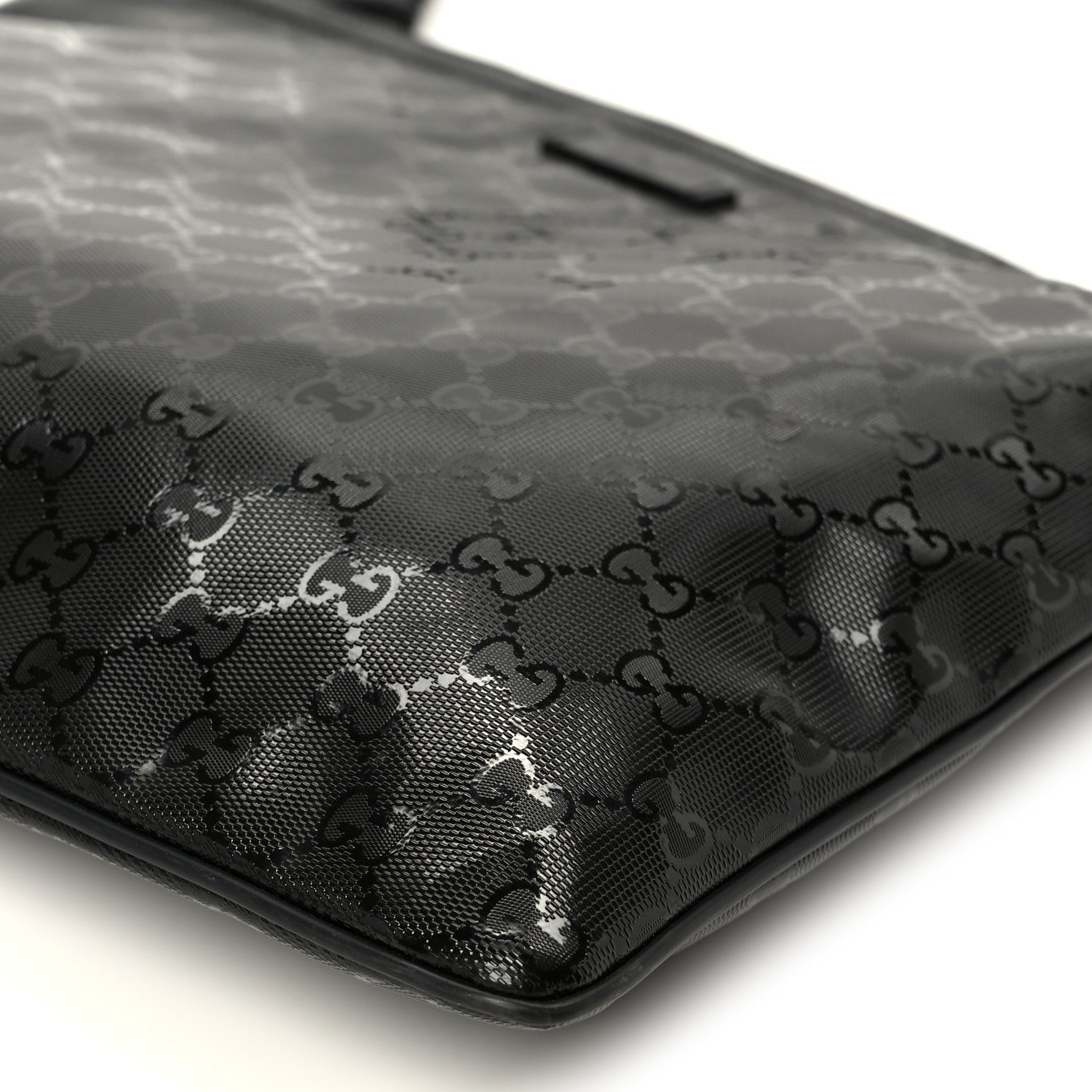 Gucci Imprime Monogram Medium Flat Messenger Bag Black 12 of 12