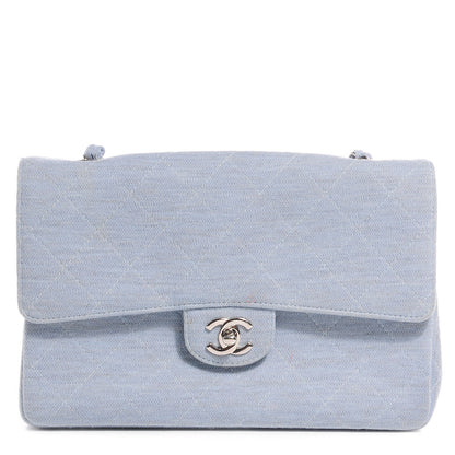 Chanel Jersey Quilted Medium Single Flap Blue 1 of 7