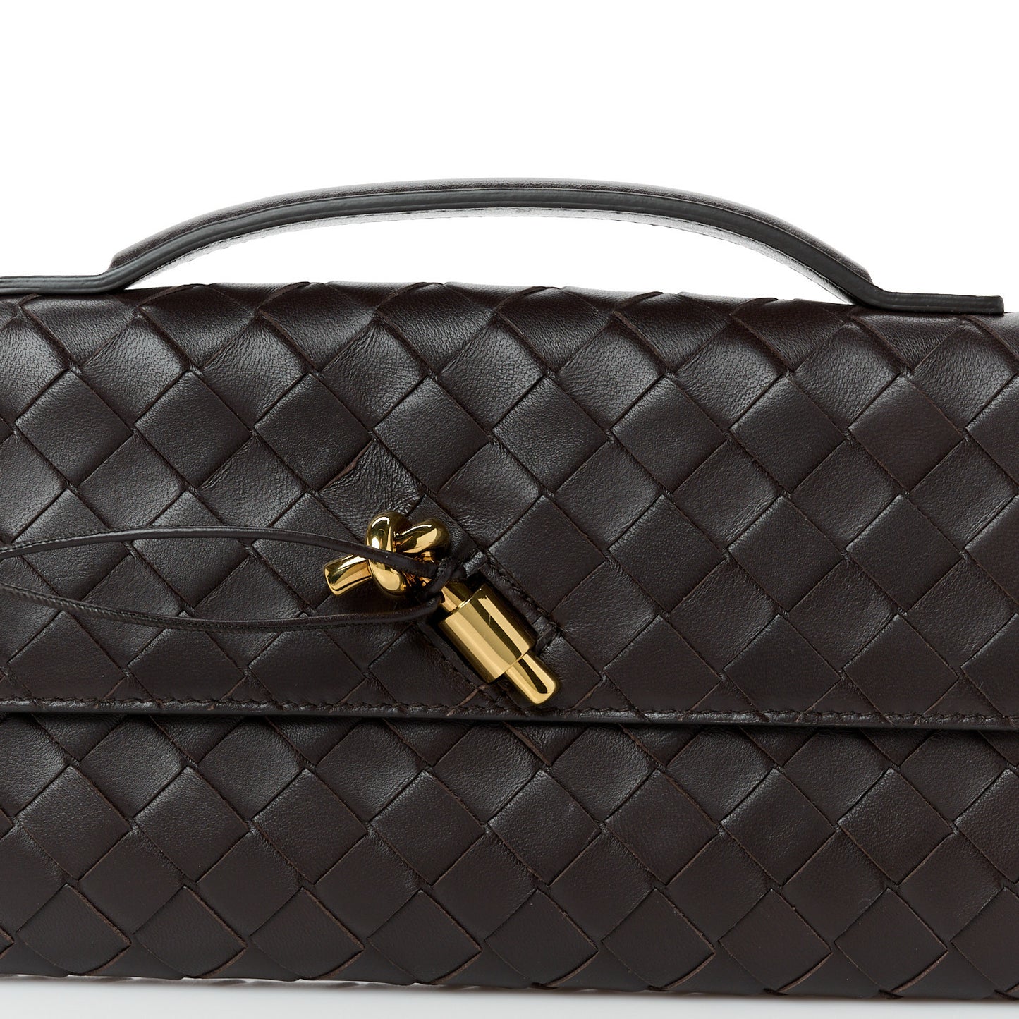 Nappa Intrecciato Long Andiamo Top Handle Clutch Fondant